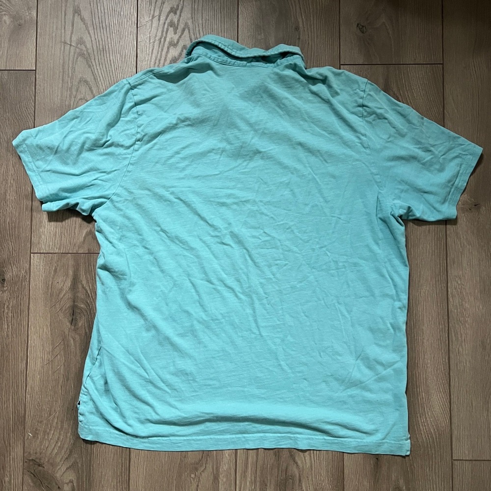 LL Bean slightly fitted mens xl regular teal short sleeve polo one pocket - Picture 2 of 3